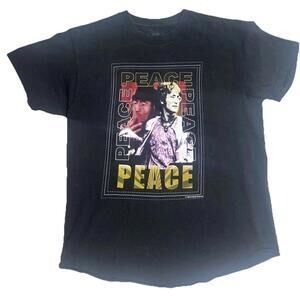 John Lennon  Vintage T-Shirt Peace Graphic RARE 1985 Shirt Black Medium